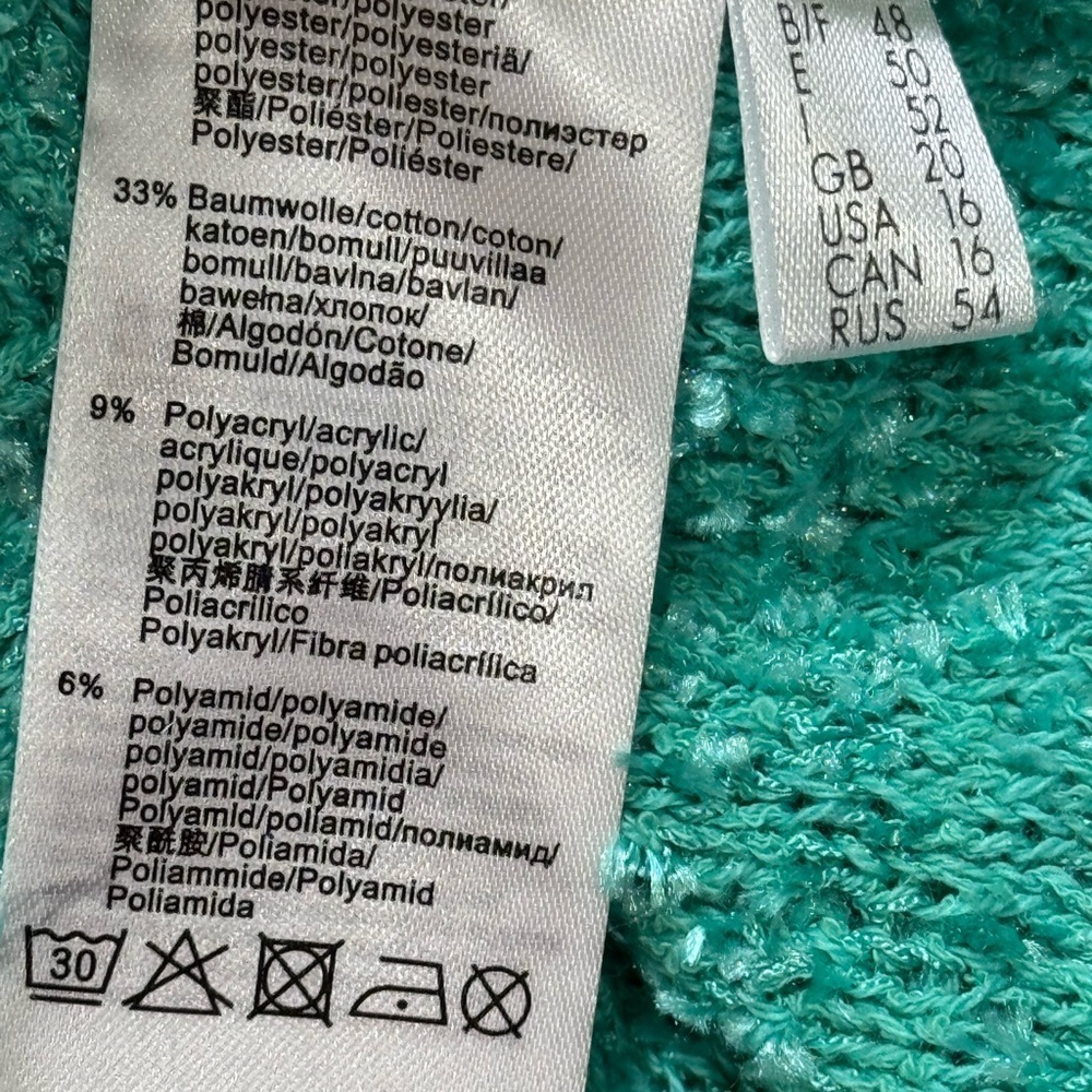 Rabe Textured Buttoned Jacket, Turquoise - Picture 8 of 10
